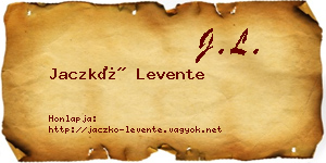 Jaczkó Levente névjegykártya