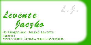 levente jaczko business card
